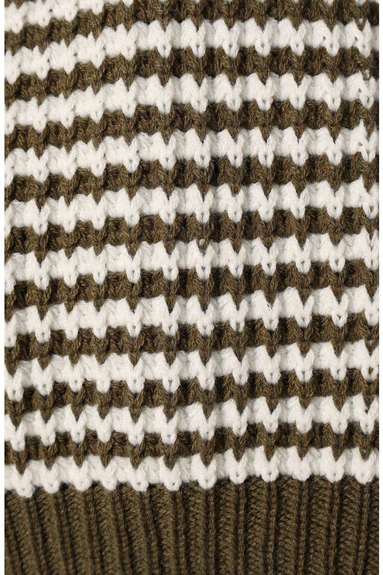 Becca Stripe One-Shoulder Sweater, Alternate, color, OLIVE