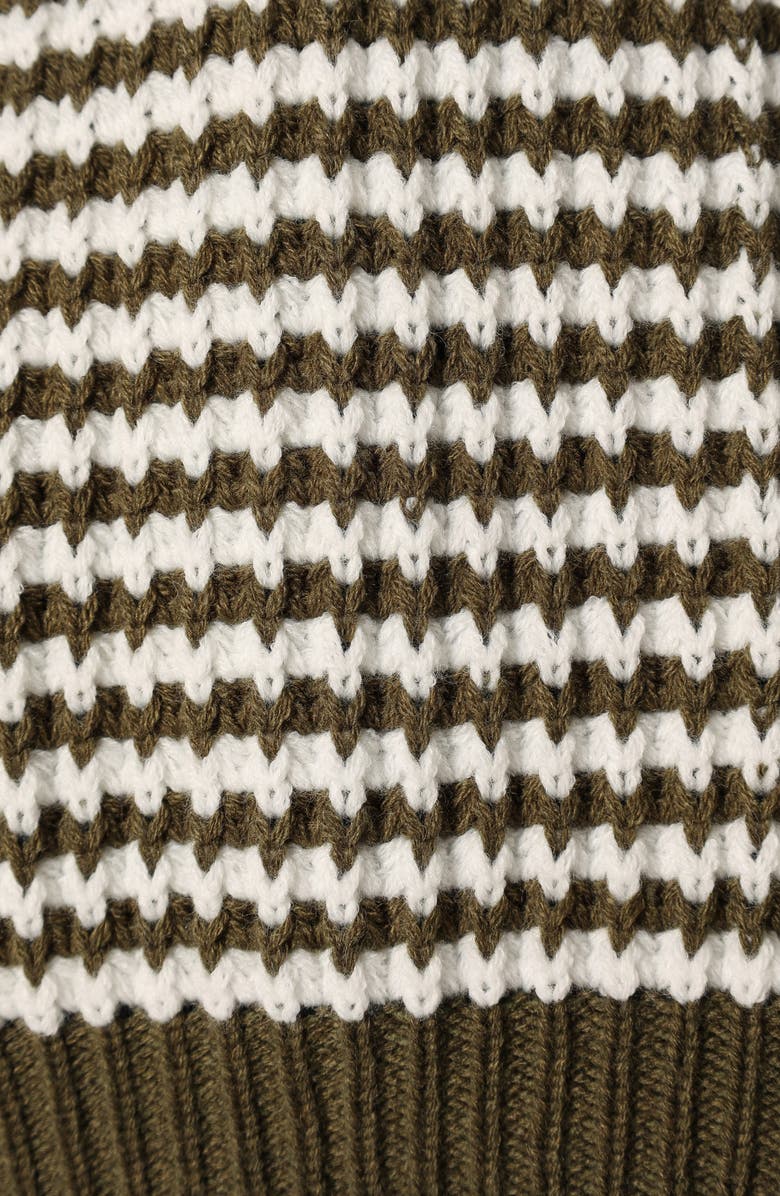 Petal & Pup Becca Stripe One-Shoulder Sweater, Alternate, color, Olive