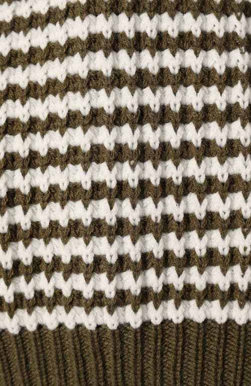 Petal And Pup Petal & Pup Becca Stripe One-shoulder Sweater In Green