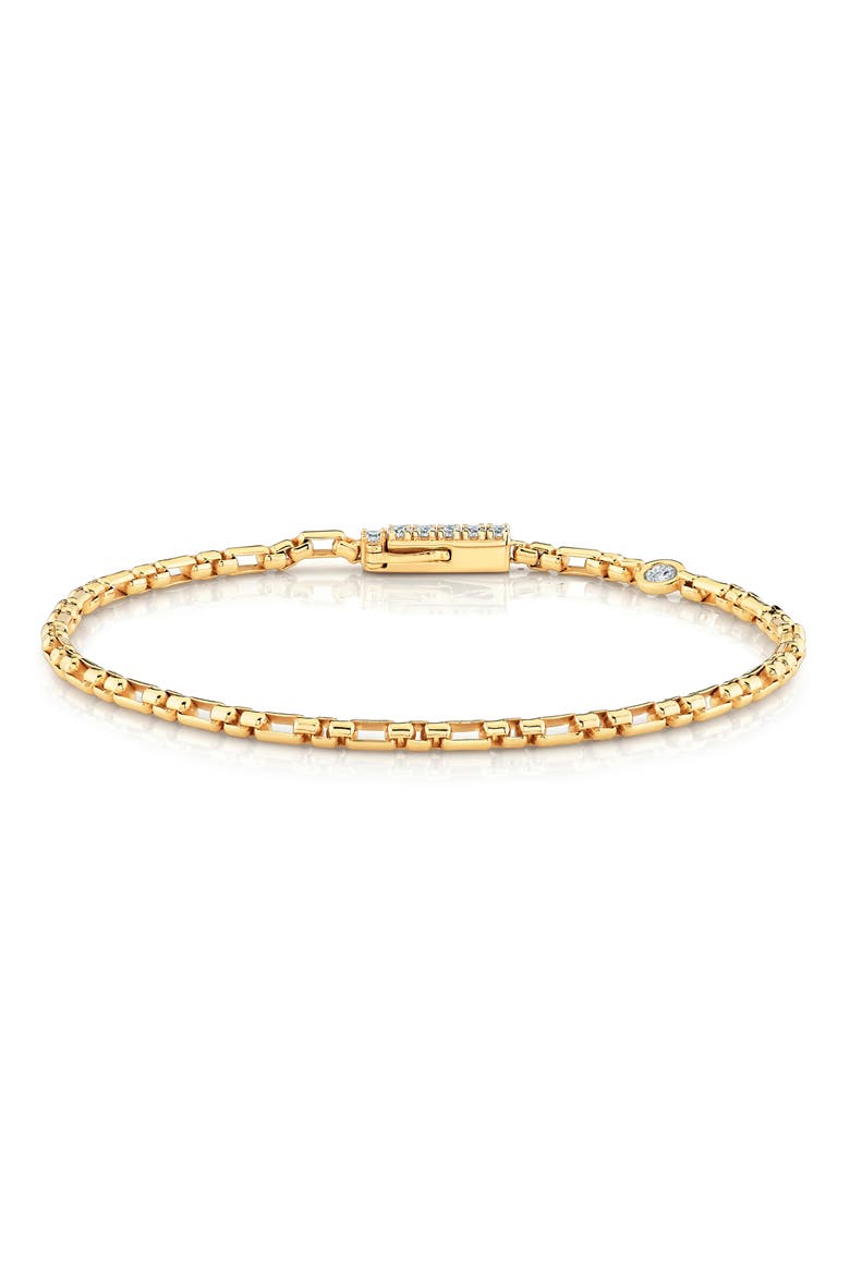 Layer Up Box Chain Bracelet, Main, color, 18KT YELLOW GOLD / CLEAR STONE