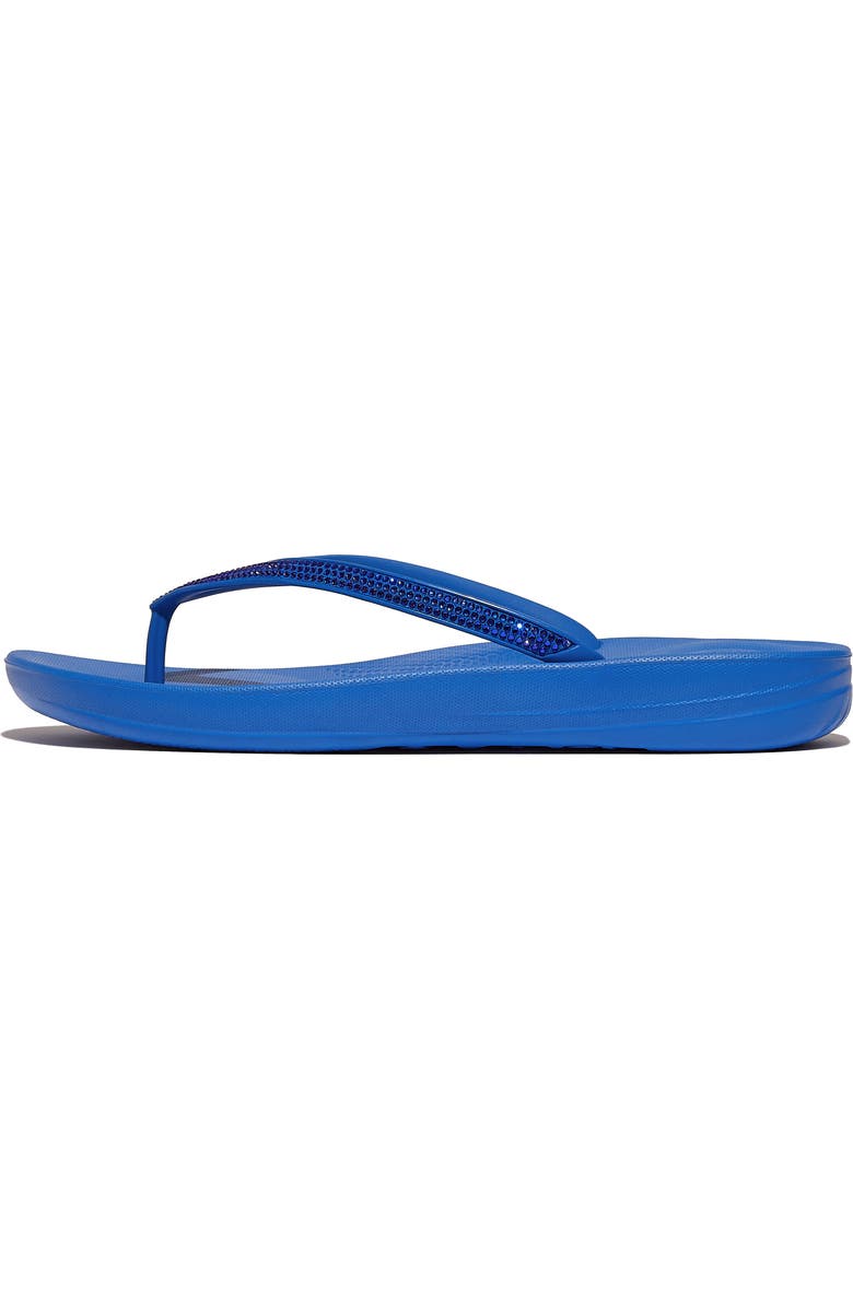 FitFlop iQushion<sup>™</sup> Splash Crystal Flip Flop, Alternate, color, French Blue