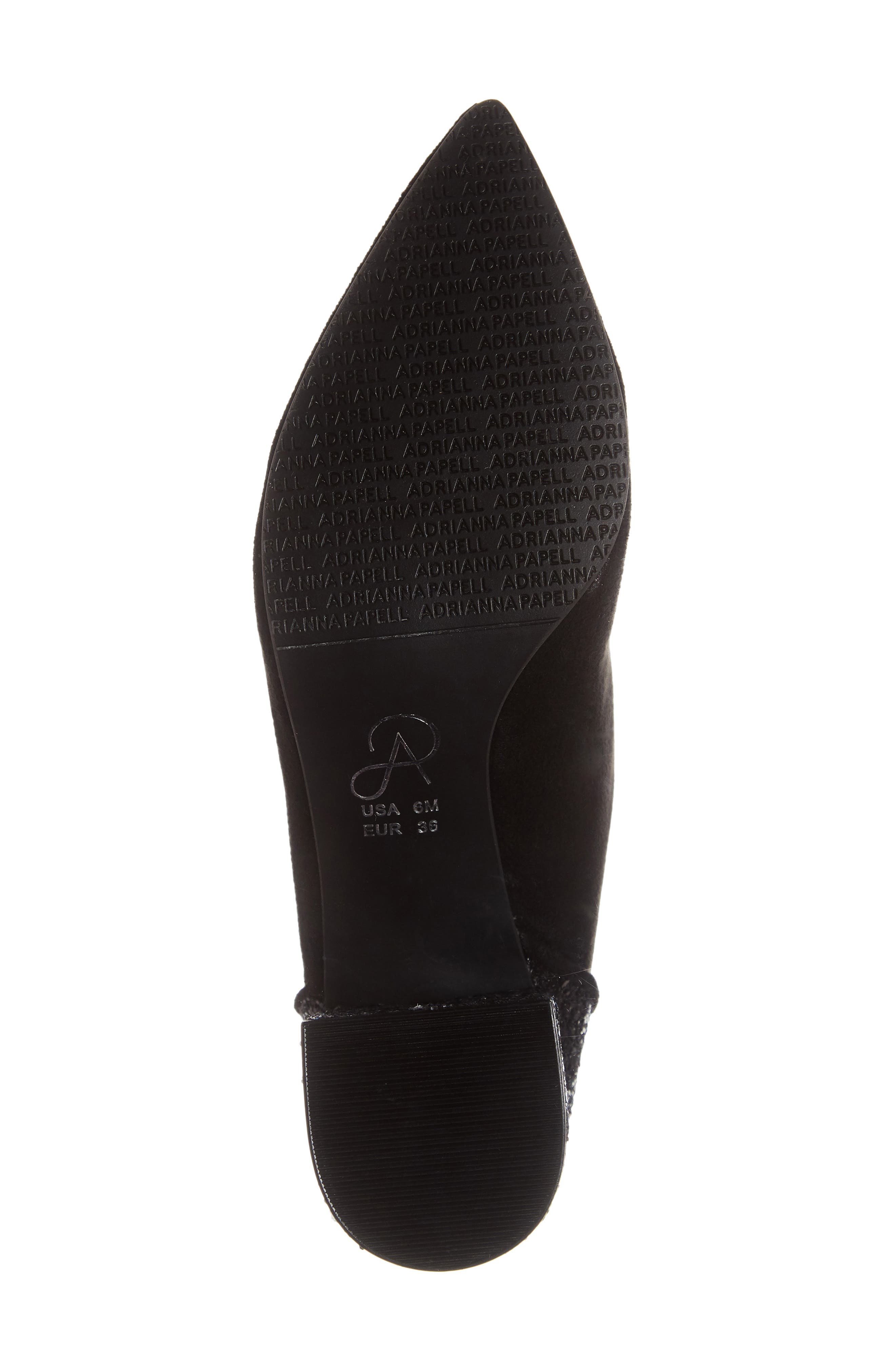 Honey Pointy Toe Stretch Bootie, Alternate, color, BLACK GLITTER SUEDE