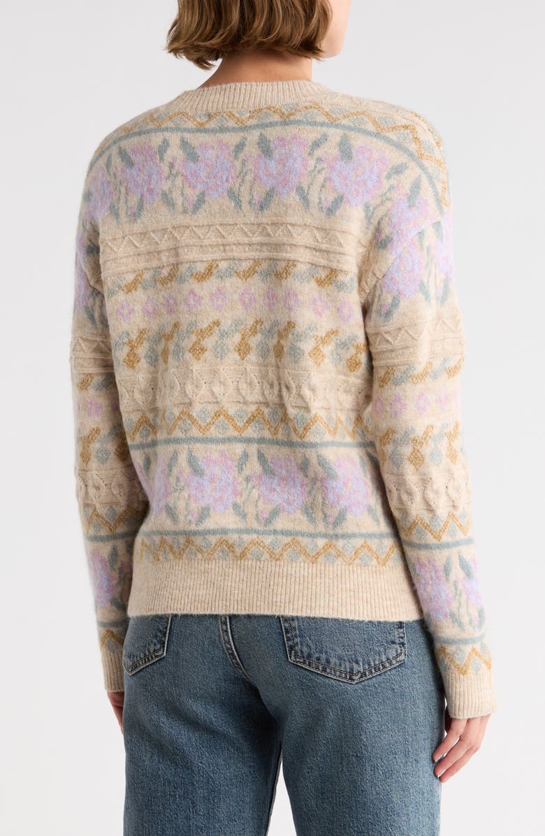 RDI Fair Isle Crewneck Sweater, Alternate, color, Oatmeal