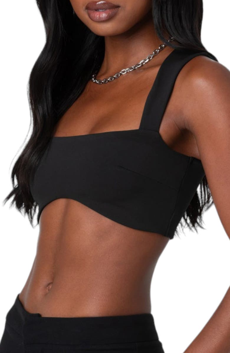 EDIKTED Elena Crop Tank Top, Alternate, color, Black