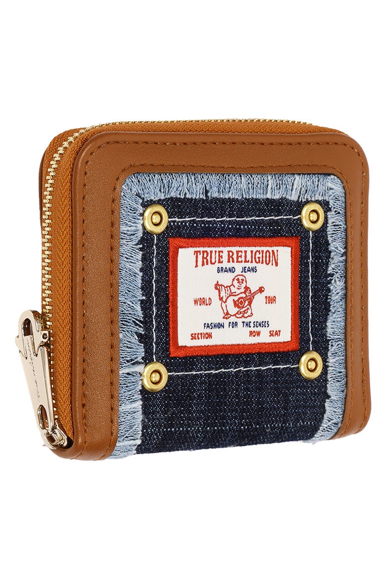 Small Frayed Edge Wallet, Alternate, color, DARK DENIM