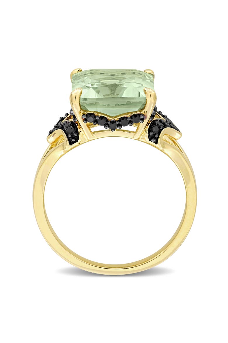 Green Quartz & Black Sapphire Ring, Alternate, color, GREEN