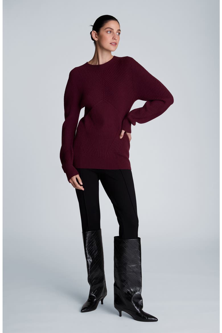 Seamless Mock Neck Sweater, Alternate, color, SUGAR BEET