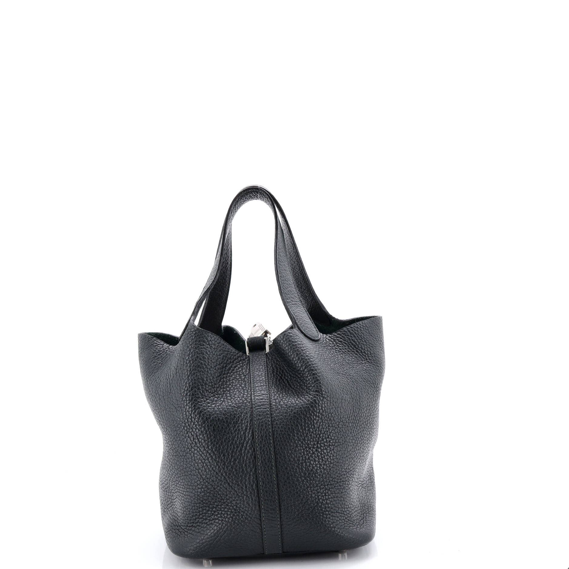 Pre-Owned Hermes Picotin Lock Bag Clemence MM, Alternate, color, Vert Fonce