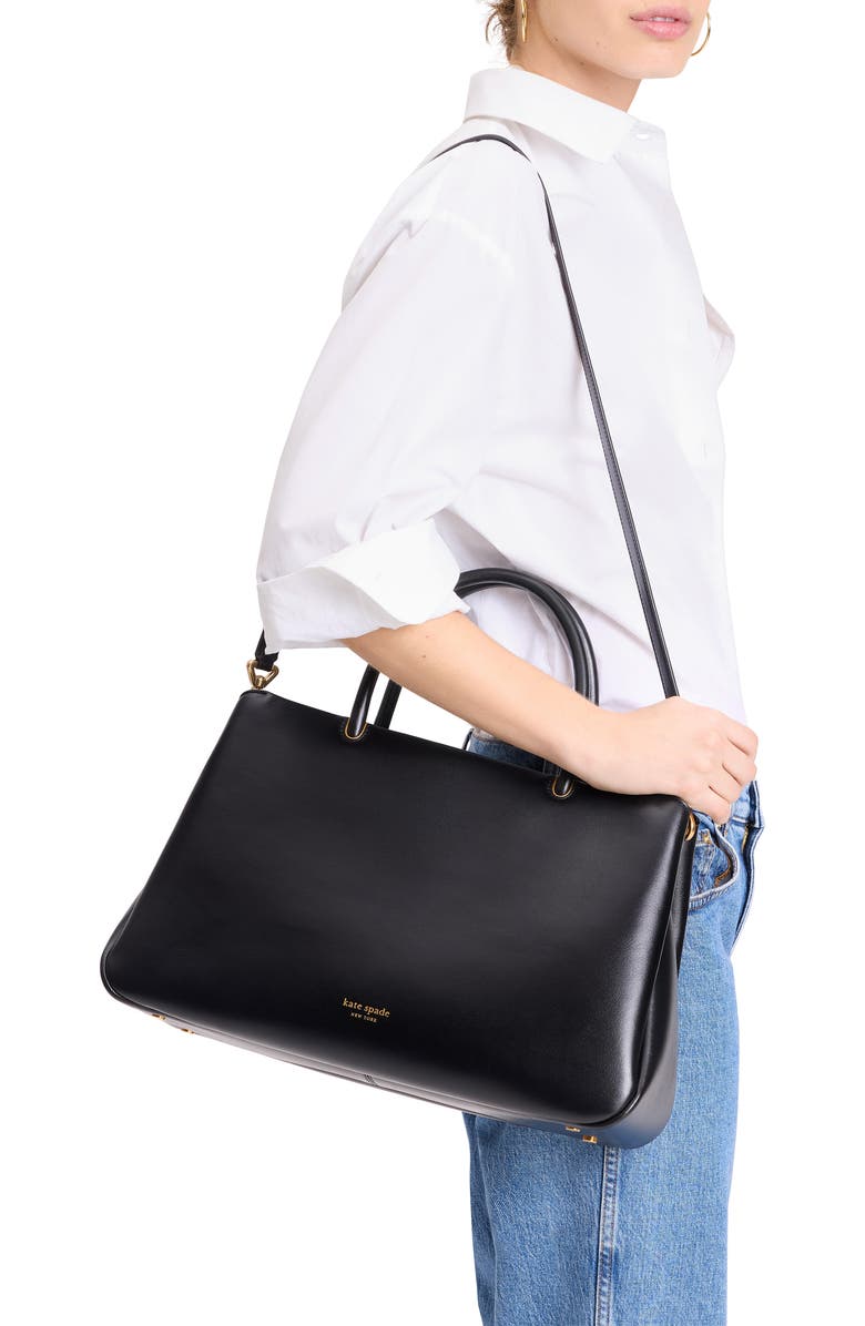 Kate Spade New York large grace fine grain leather satchel, Alternate, color,