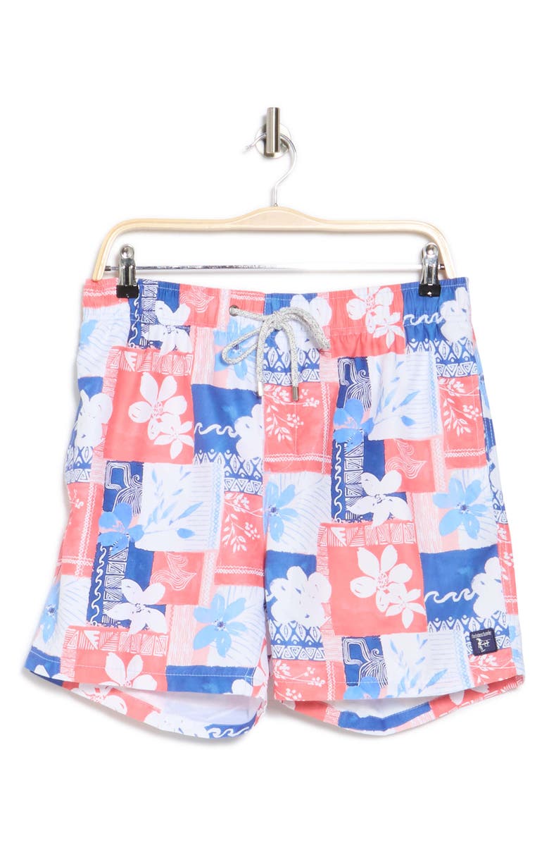 Vintage Summer Volley Swim Trunks, Alternate, color, Red