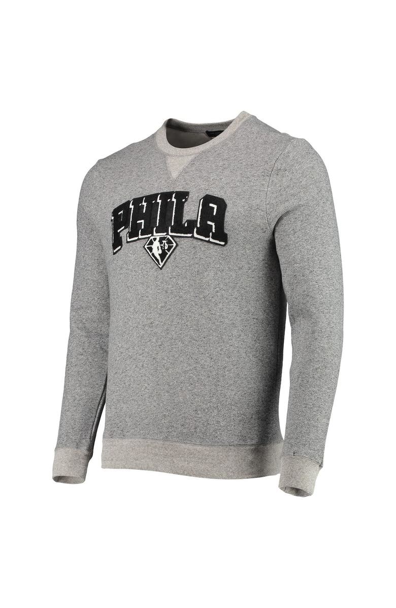 Junk Food Men's Junk Food Heathered Gray Philadelphia 76ers Marled French Terry Pullover Sweatshirt, Alternate, color, 
