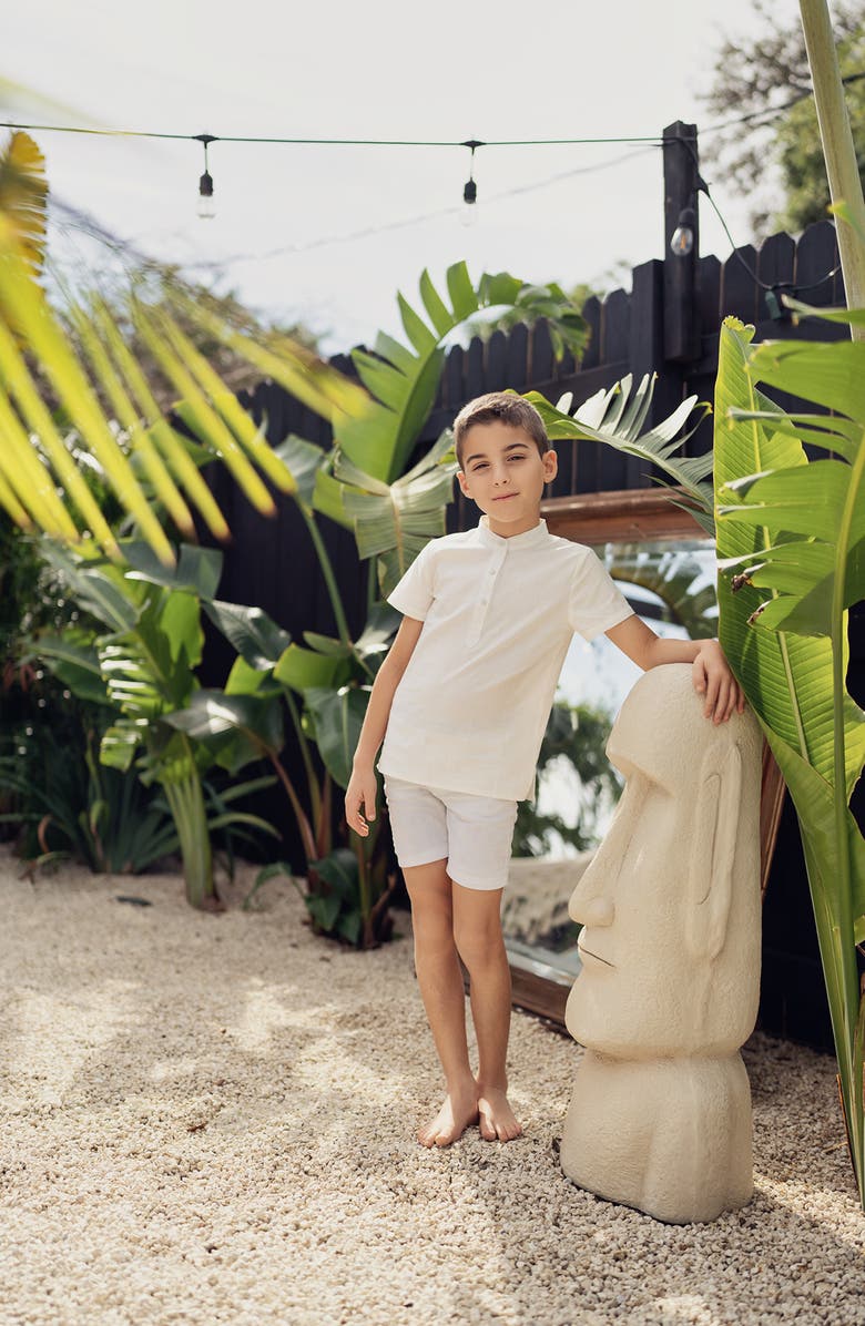 Manière Kids
 Band Collar Cotton Henley, Alternate, color, 