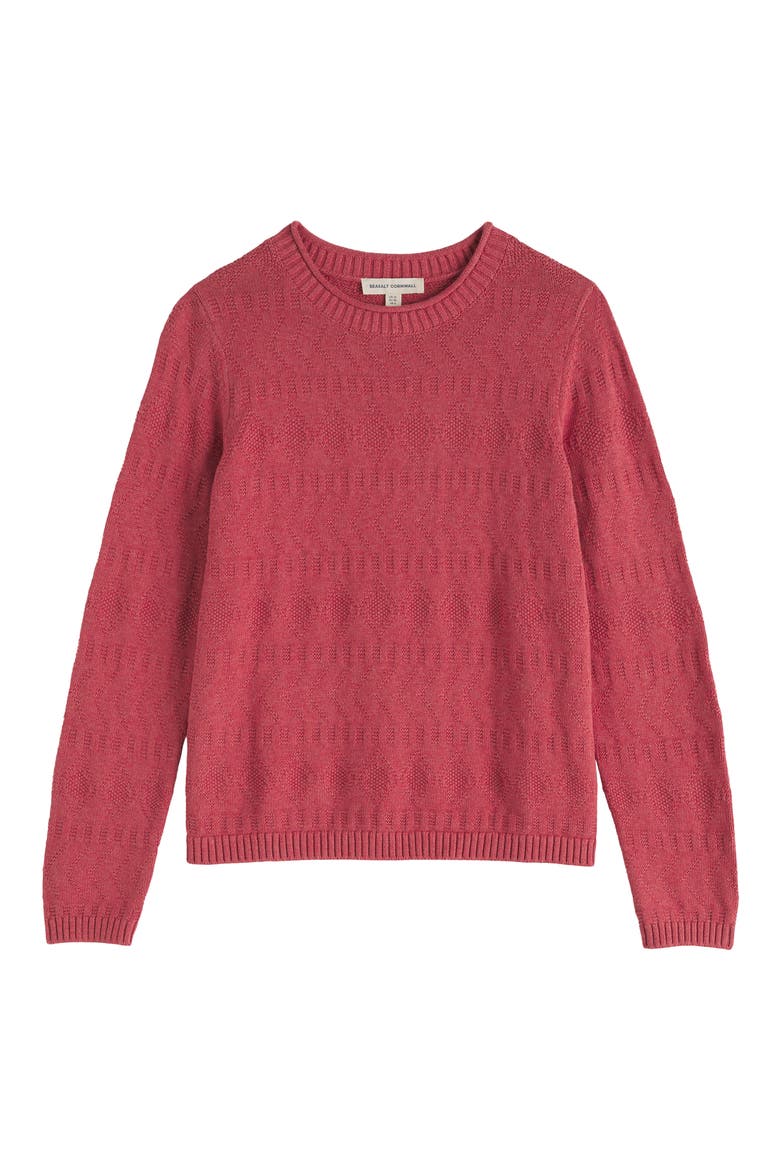 Kinter Organic Cotton Crewneck Sweater, Alternate, color, KNIT MELANGE ECHINACEA
