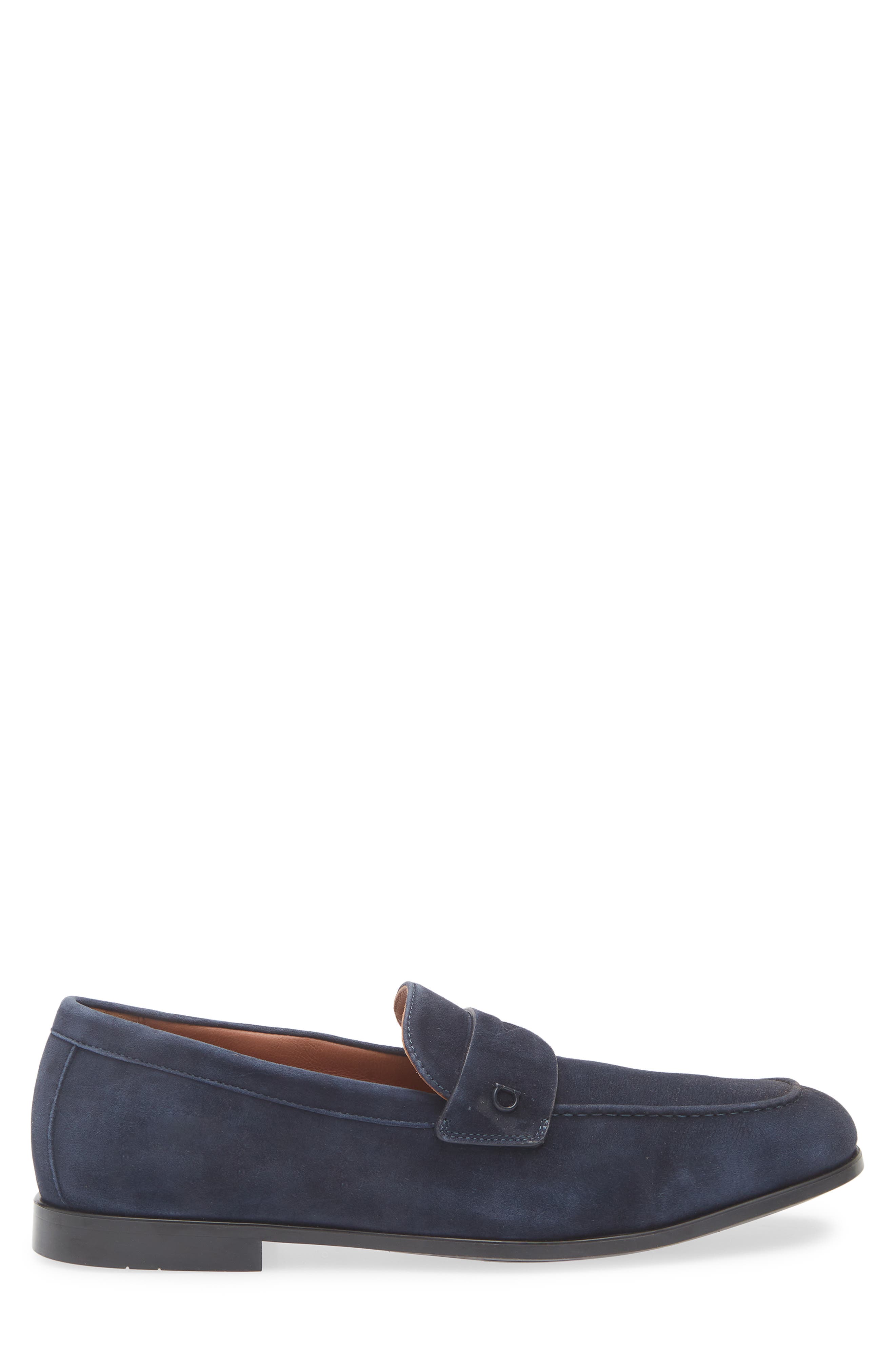 FERRAGAMO Tiberio Penny Loafer, Alternate, color, Navy Naturale Naturale
