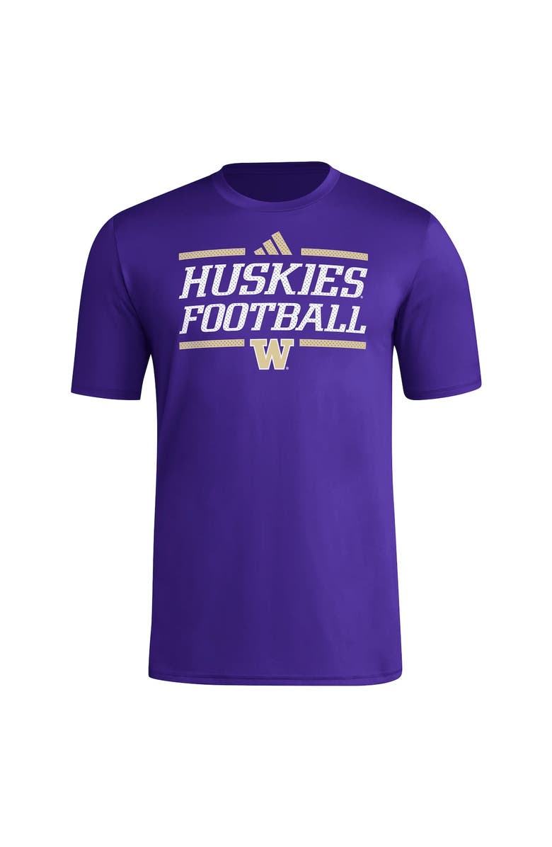 adidas Men's adidas Purple Washington Huskies Locker Football Pre-Game AEROREADY T-Shirt, Alternate, color, Purple