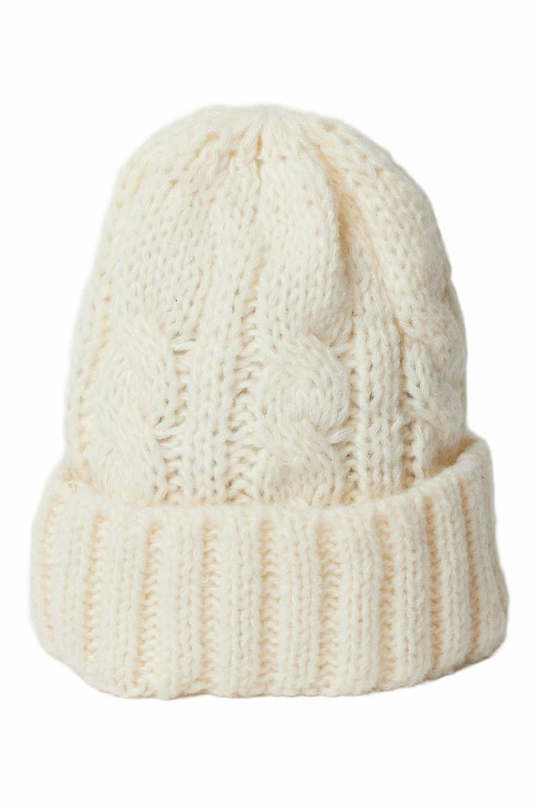 Devon Cable Beanie, Main, color, Ivory