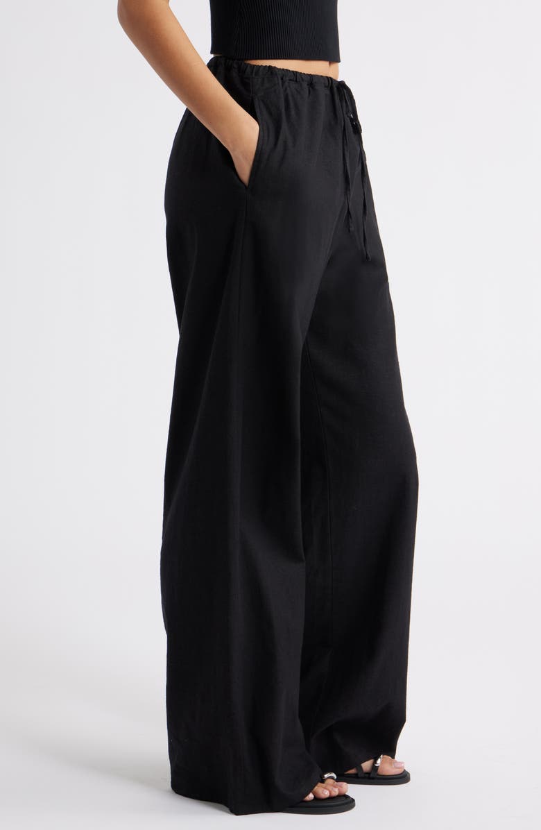 Wide Leg Linen Blend Pants