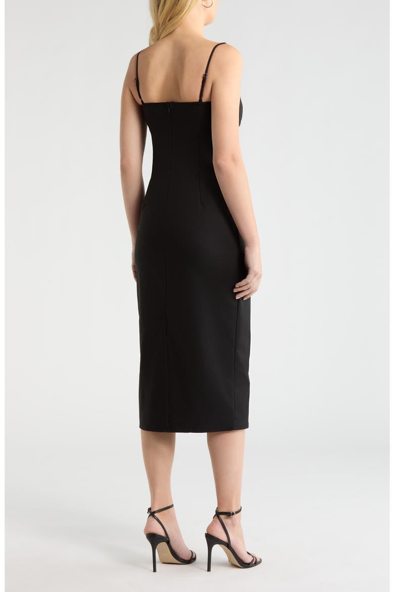 Bea Midi Cocktail Dress, Alternate, color, BLACK