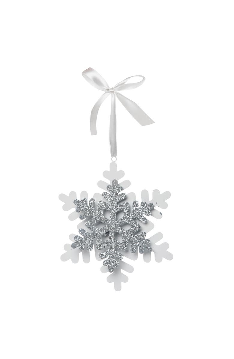 Transpac Wood Multicolored Christmas Snowflake Ornament, Main, color, Multicolored