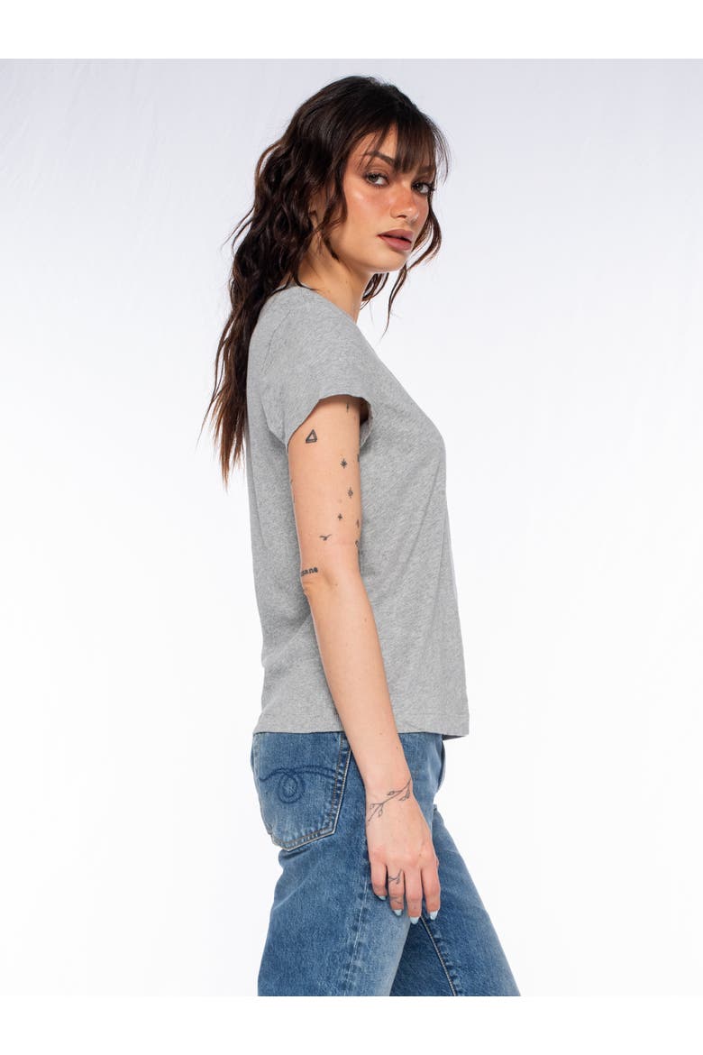 Slim Deep V-Neck Rib Back Tee, Alternate, color, White