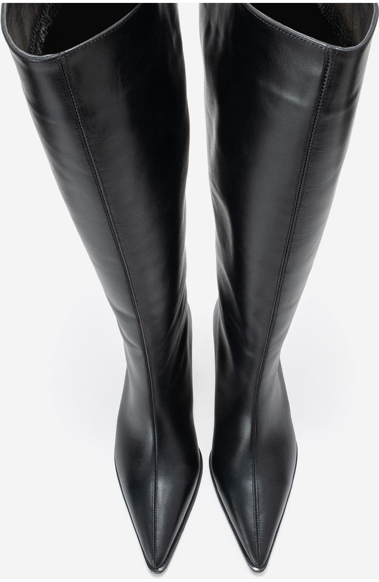 Forever & Always Shoes Siora Leather Knee High Boot, Alternate, color, Black Leather