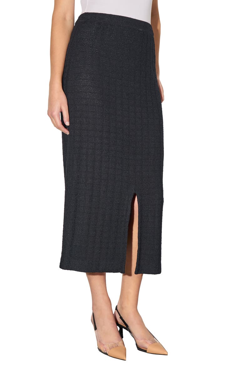 Ming Wang Heritage Fit Textured Knit Maxi Skirt, Alternate, color, Black