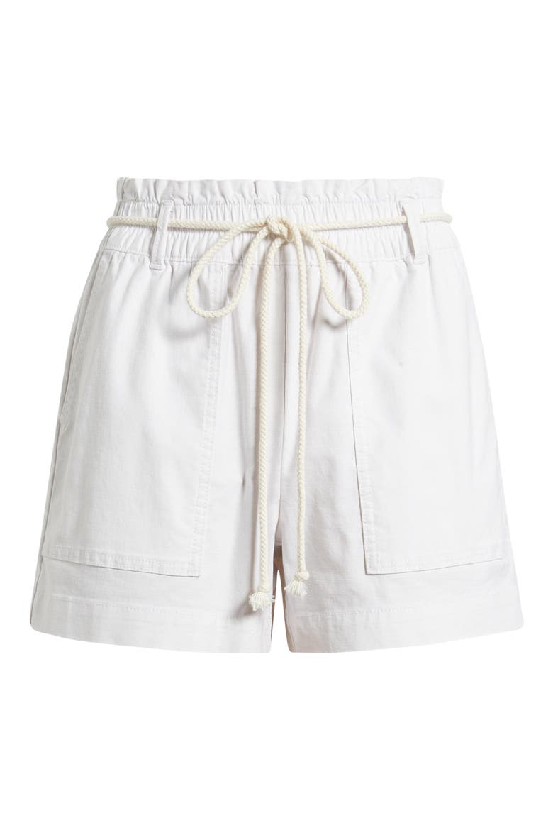 Cotton & Linen Blend Paperbag Waist Shorts, Alternate, color, WHITE