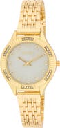BCBG Fluted Mother-of-Pearl & Crystal Bracelet Watch, 33mm