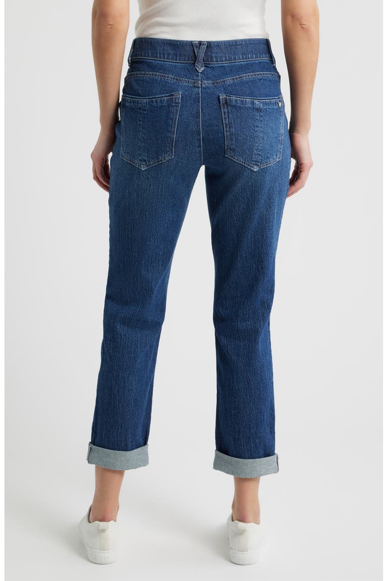 Gemma High Waist Girlfriend Jeans, Alternate, color, BLUE