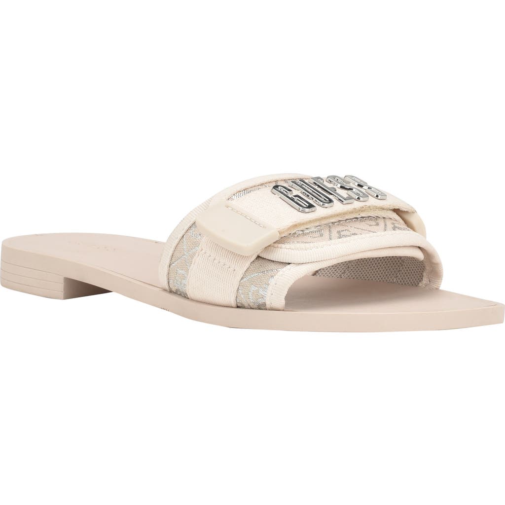 Guess Elyze Slide Sandal In Animal Print