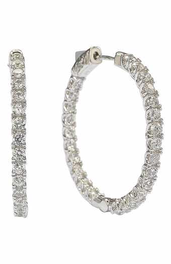 SUZY LEVIAN Pave CZ Hoop Earrings