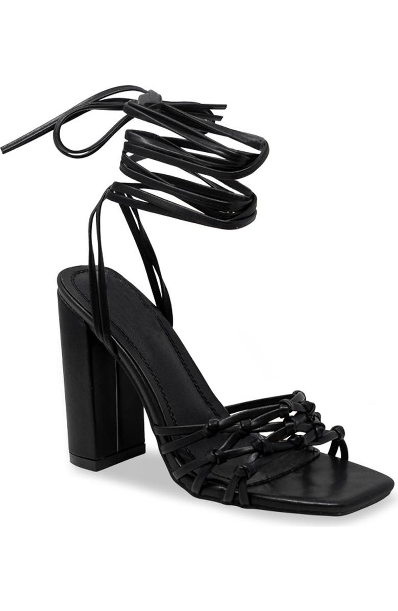 CHASE AND CHLOE Lyria Ankle Wrap Sandal, Main, color, Black