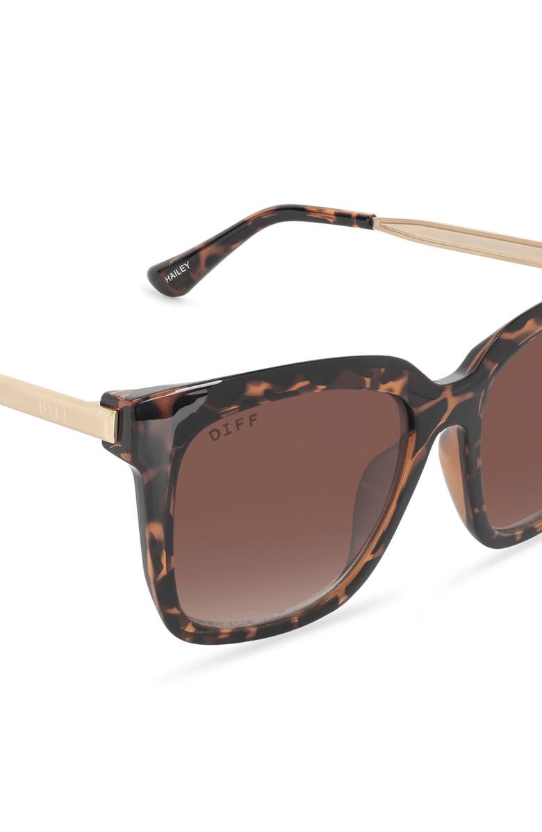 DIFF 54mm Hailey Square Sunglasses, Alternate, color, Tortoise