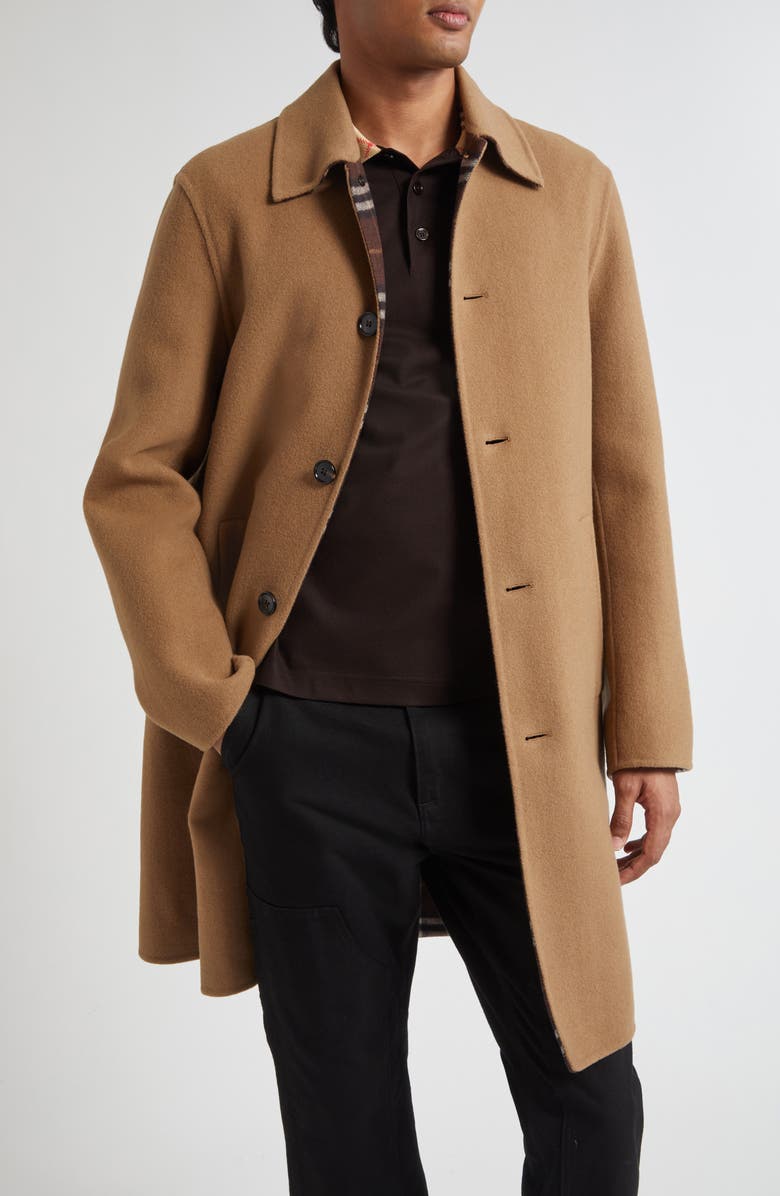 Burberry Worthing Wool Car Coat, Main, color, Camel/ Treacle Bn Chk