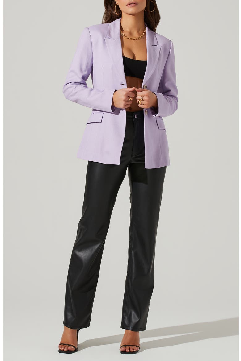 Fitted Linen Blend Blazer, Alternate, color, LILAC