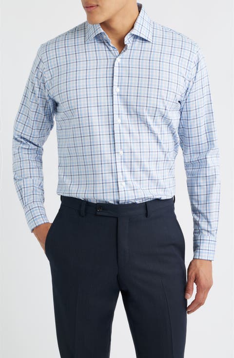 Crown Lite Shadow Check Performance Twill Button-Up Shirt