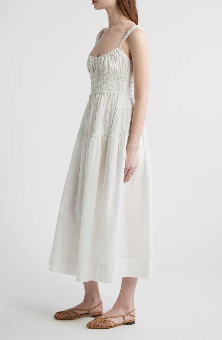 DÔEN Clover Organic Cotton Poplin Tiered Sundress, Alternate, color, Salt