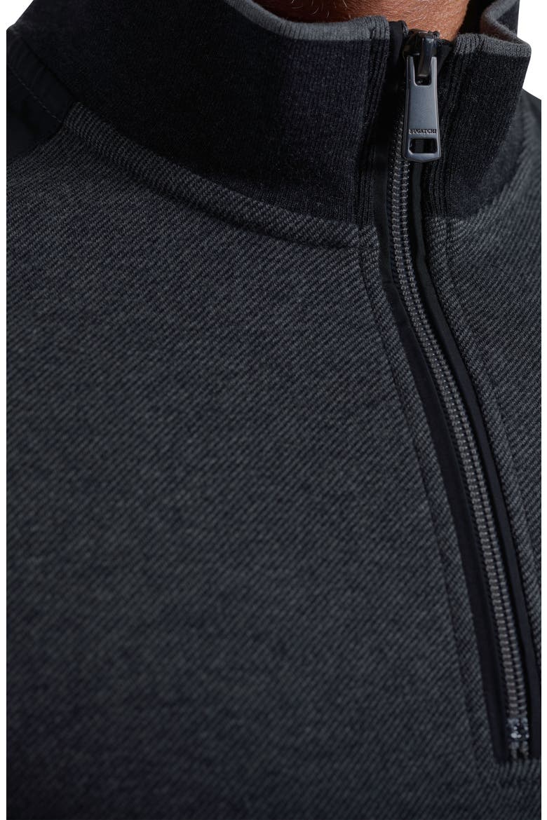 Mélange Quarter Zip Top, Alternate, color, ZINC