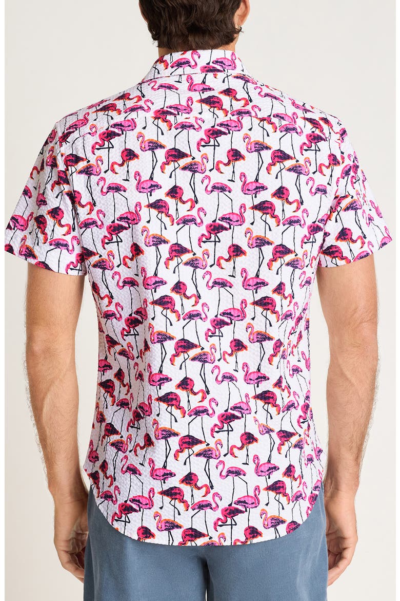 Riviera Short Sleeve Shirt, Alternate, color, FLAMINGOS