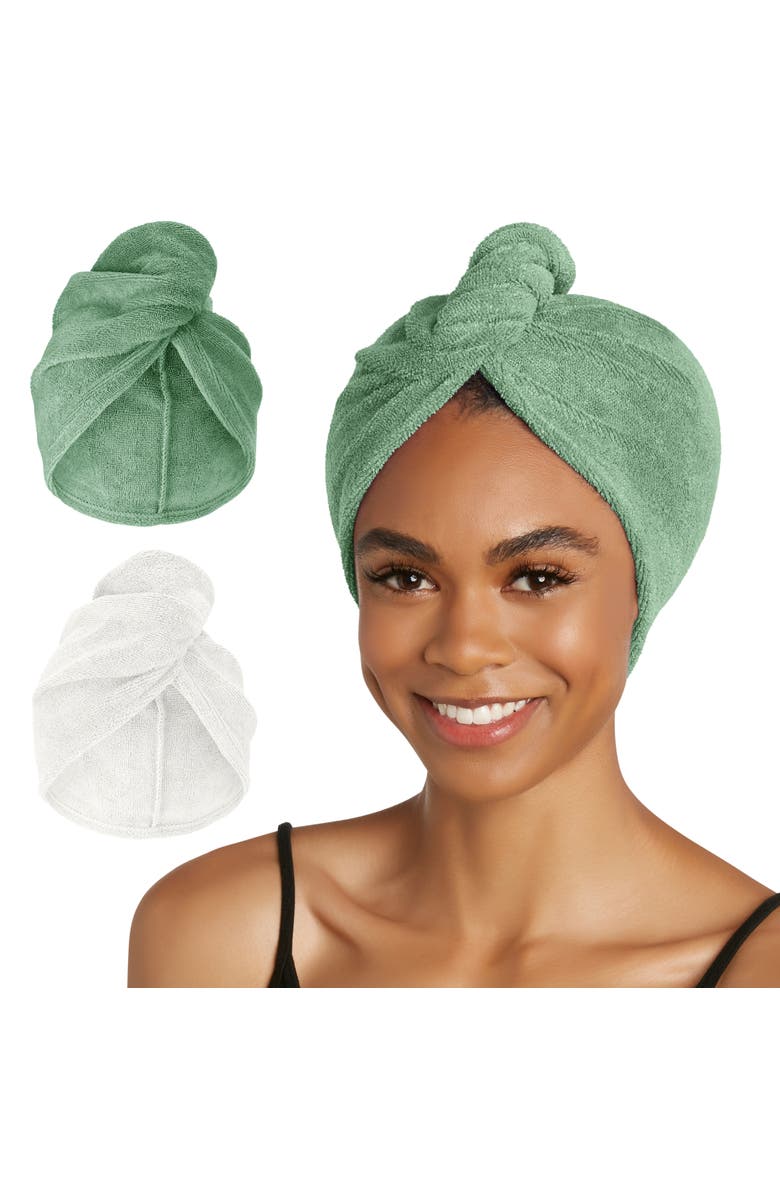 TURBIE TWIST 2 Pack Microfiber Hair Towel Wraps for Straight, Wavy, Curly Hair, Main, color, 