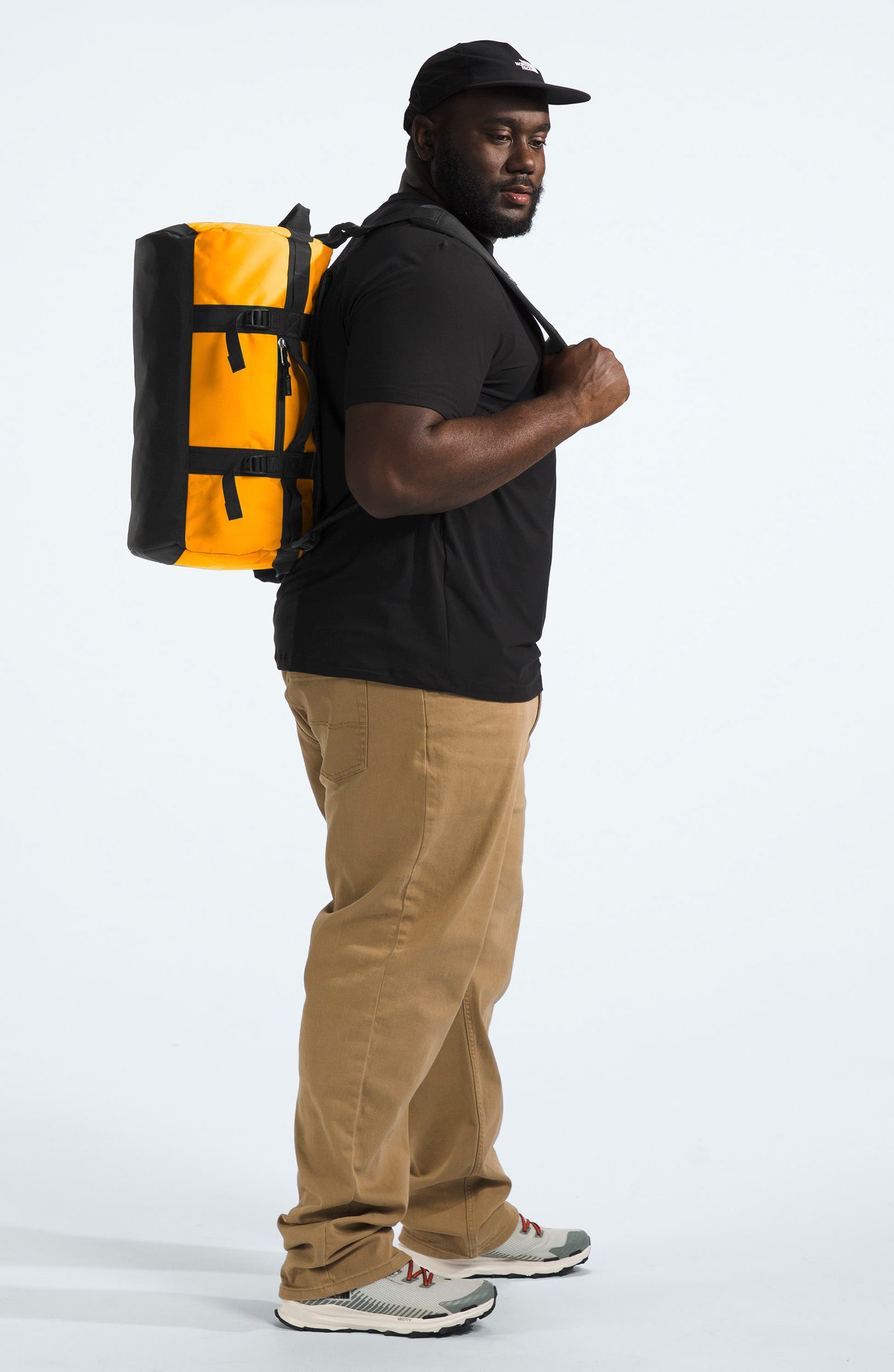 Base Camp Extra Small Duffle Bag, Alternate, color, SUMMIT GOLD/ TNF BLACK-NPF