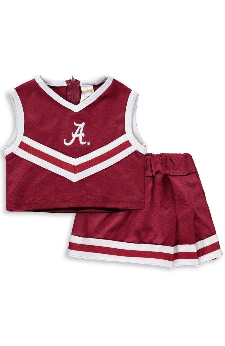 LITTLE KING Girls Toddler Crimson Alabama Crimson Tide Two-Piece Cheer Set, Main, color, Crimson