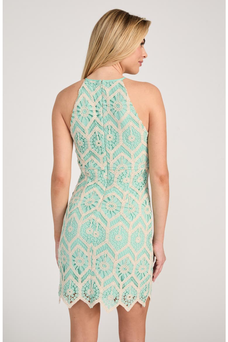 Erin Lace Overlay Minidress, Alternate, color, LAGOON FOG MULTI
