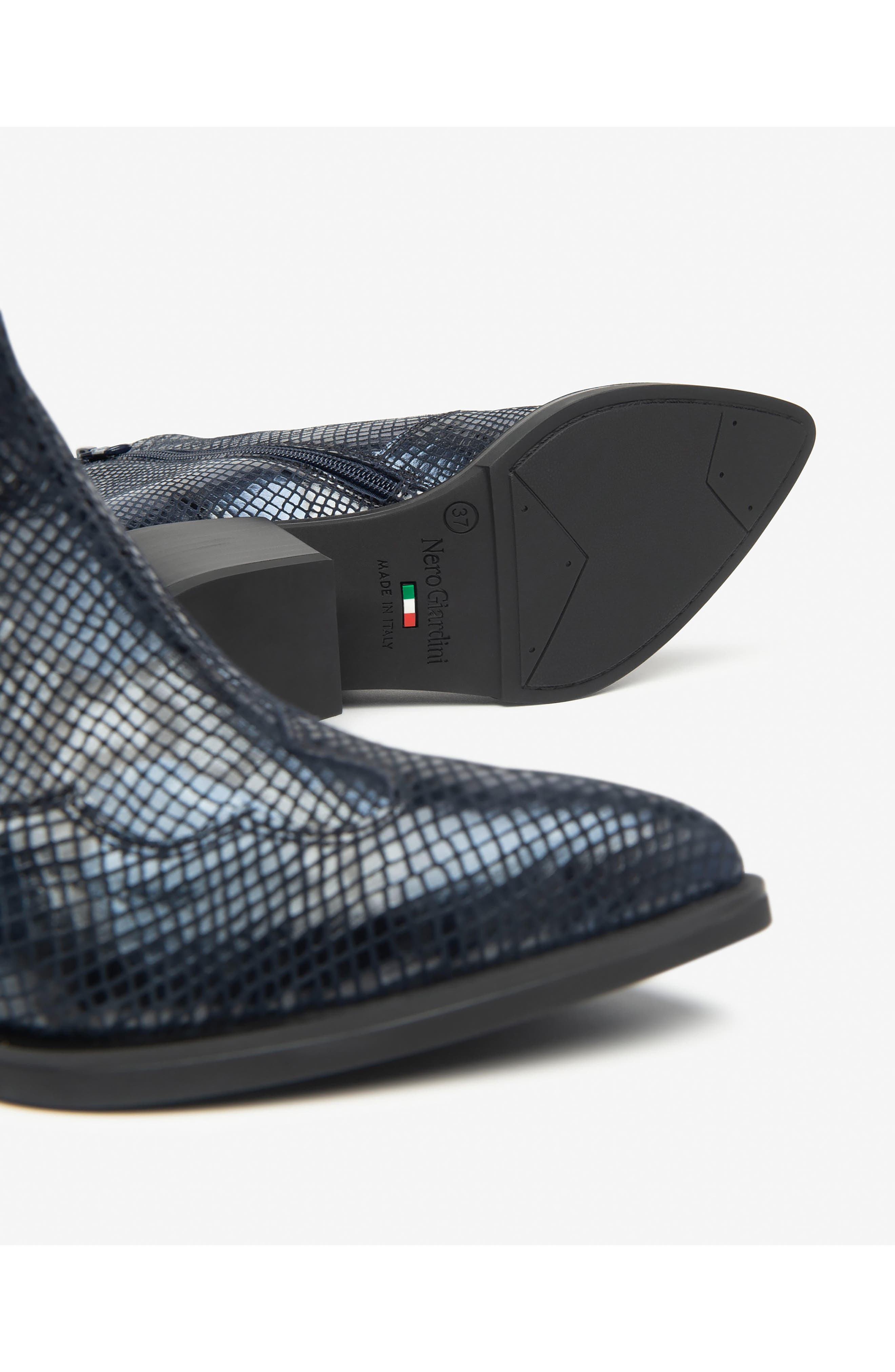 Leather Western Chelsea Bootie, Alternate, color, BLUE