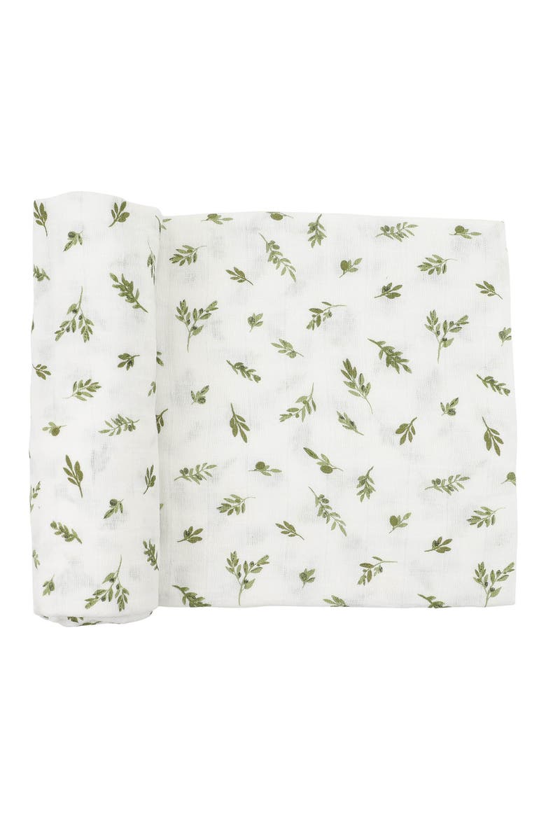 Organic Cotton Muslin Swaddle Blanket, Main, color, OLIVE BRANCH