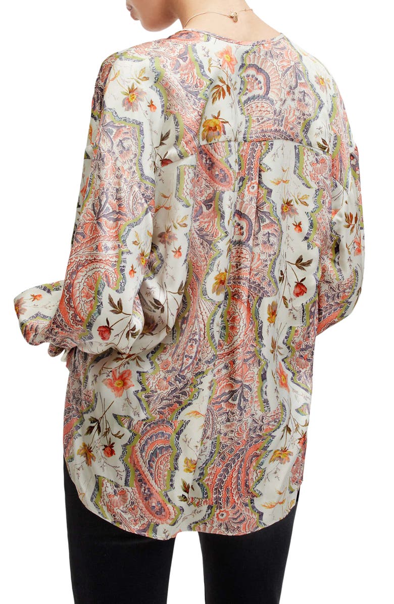 AllSaints Penny Cascade Long Sleeve High-Low Top, Alternate, color, Spring Green