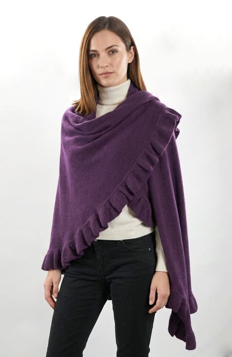 Cashmere ruffled shawl