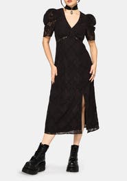 Disturbia Zephyr Crossed Lace V-Neck Midi Dress