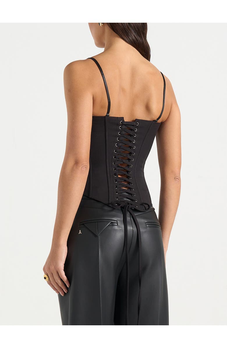 Manière De Voir Scarlett Tailored Lace Up Corset, Alternate, color, Black