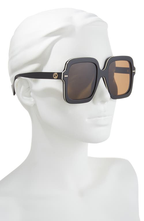Gucci Oversize Square-frame Sunglasses In Black Black Brown